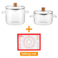 Borosilicate Glass Pots with Lids Set of 2 Stovetop Safe 78Oz & 54Oz Saucepan for Soup Ramen Milk Heat Resistant