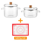 Borosilicate Glass Pots with Lids Set of 2 Stovetop Safe 78Oz & 54Oz Saucepan for Soup Ramen Milk Heat Resistant