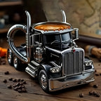 Truck Shaped Coffee Cup Handmade Semi-Truck Mug – Unique Creative Drinkware for Coffee & Tea – Novelty Trucker Gift for Halloween, Birthday & Christmas