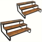 3-Tier Expandable Spice Rack Organizer 2-Pack – Adjustable 13.8–26" Display Riser Stand for Kitchen Cabinet, Countertop, Pantry & Coffee Bar | Vintage Style