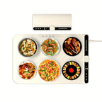 Roll-Up Electric Food Warming Mat with 6 Temperature Levels & 6-Hour Timer – Full Surface Heating Tray for Holiday Parties, Buffets & Entertaining