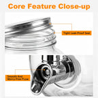 2-Pack Glass Beverage Dispenser with Fruit Infuser, Ice Cylinder & Stainless Steel Spigot – 1 Gallon Lemonade Drink Dispenser for Parties, BBQ, Weddings & Picnics