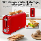 Ultra-Slim 2-Slice Toaster 750W, Wide Slot for Bread Bagels & Waffles, 6 Browning Levels, Cancel Reheat & Defrost, Auto Pop-Up, Removable Crumb Tray – 5 Colors