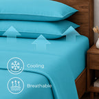 Cooling Bamboo Sheet Sets Deep Pocket 16 Inch Moisture-Wicking Breathable Soft 1800 Thread Count Fitted Sheet Twin Full Queen King All Season