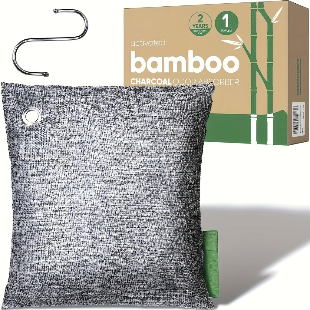 Bamboo Charcoal Odor Absorber Bags, Activated Charcoal Air Purifying Odor Eliminator for Home Car Closet Pet & Smoke Room, Natural Unscented Deodorizer, 6-Grid or 10-Pack