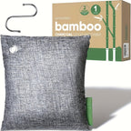 Bamboo Charcoal Odor Absorber Bags, Activated Charcoal Air Purifying Odor Eliminator for Home Car Closet Pet & Smoke Room, Natural Unscented Deodorizer, 6-Grid or 10-Pack
