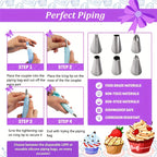 492 Piece Cake Decorating Set with Rotating Turntable Piping Tips & Reusable Piping Bags - Complete Professional Baking Kit for Home Bakers