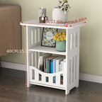 Compact Modern Bedside Table with Open Shelf Space Saving Nightstand Minimalist Storage Rack for Bedroom Dorm Office Living Room Easy Assembly White