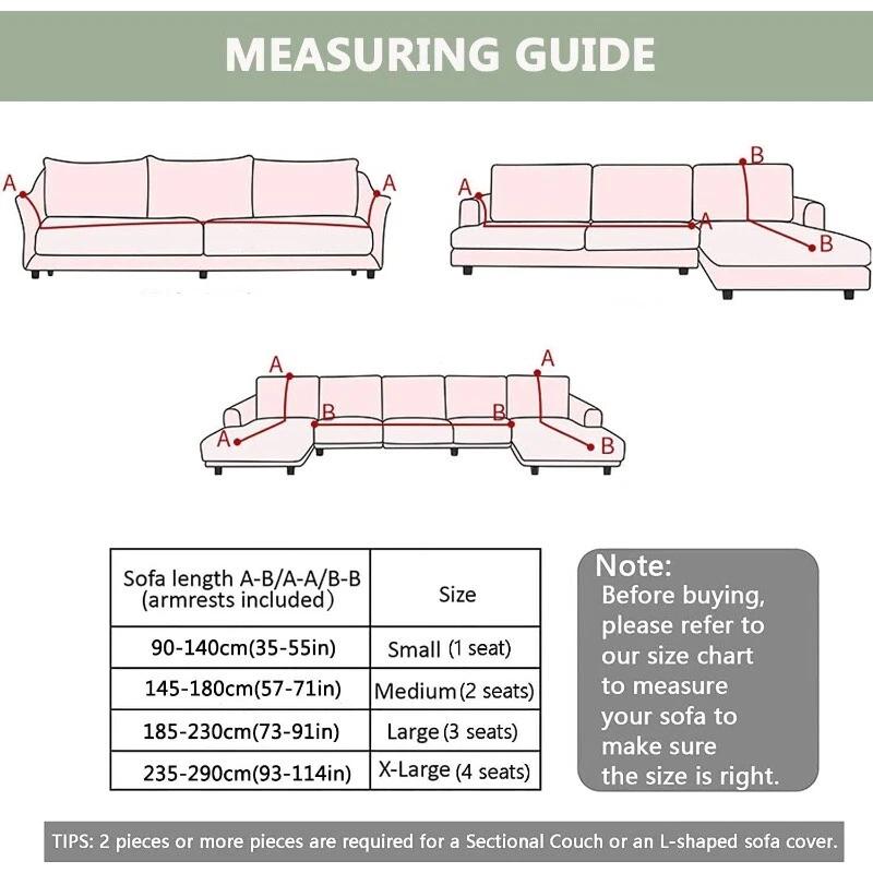 Solid Color Jacquard Sofa Cover Full Coverage High Stretch Non-Slip Machine Washable All Season Pet Friendly Couch Protector Living Room Office