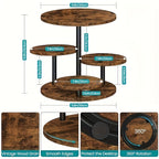 4 Tier Wood Cupcake Stand 360 Rotating Dessert Tower for 50 Cupcakes Farmhouse Tiered Cake Stand for Wedding Birthday Baby Shower Tea Party