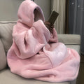 Hoodie Wearable Blanket for Men & Women – Thick Flannel Oversized Sweatshirt Blanket with Pockets, Soft Cozy Warm Winter Lounge Wrap for Adults
