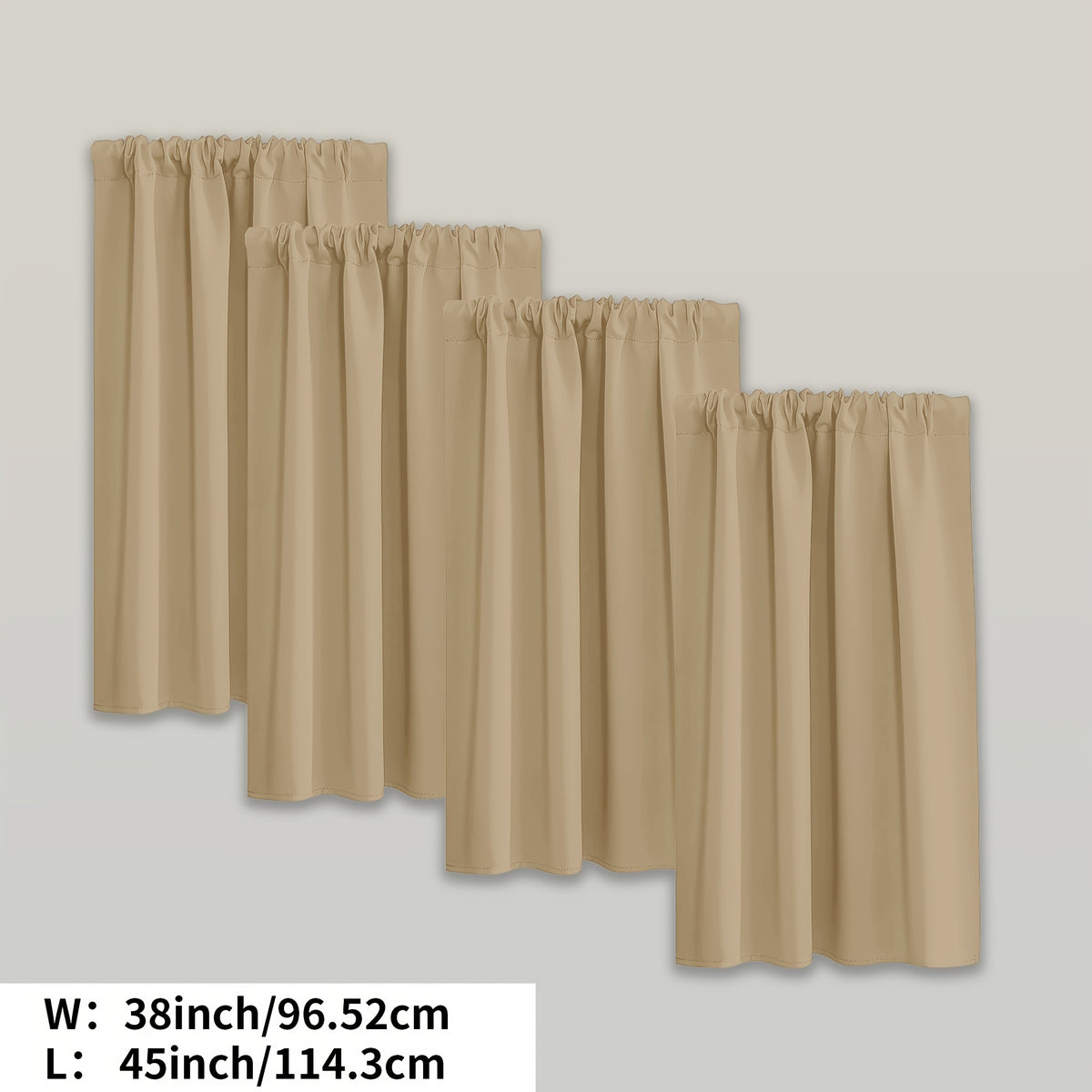 Blackout Curtains Rod Pocket 4 Panels - Thermal Insulated Room Darkening Noise Reducing Matte Drapes for Bedroom Living Room Office, 9 Colors 11 Sizes