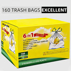 13 Gallon Trash Bags Heavy Duty Thickened Tear-Resistant Garbage Bags for Kitchen Office Bedroom Outdoor Courtyard 15kg Capacity 75 or 160 Count Multi-Purpose