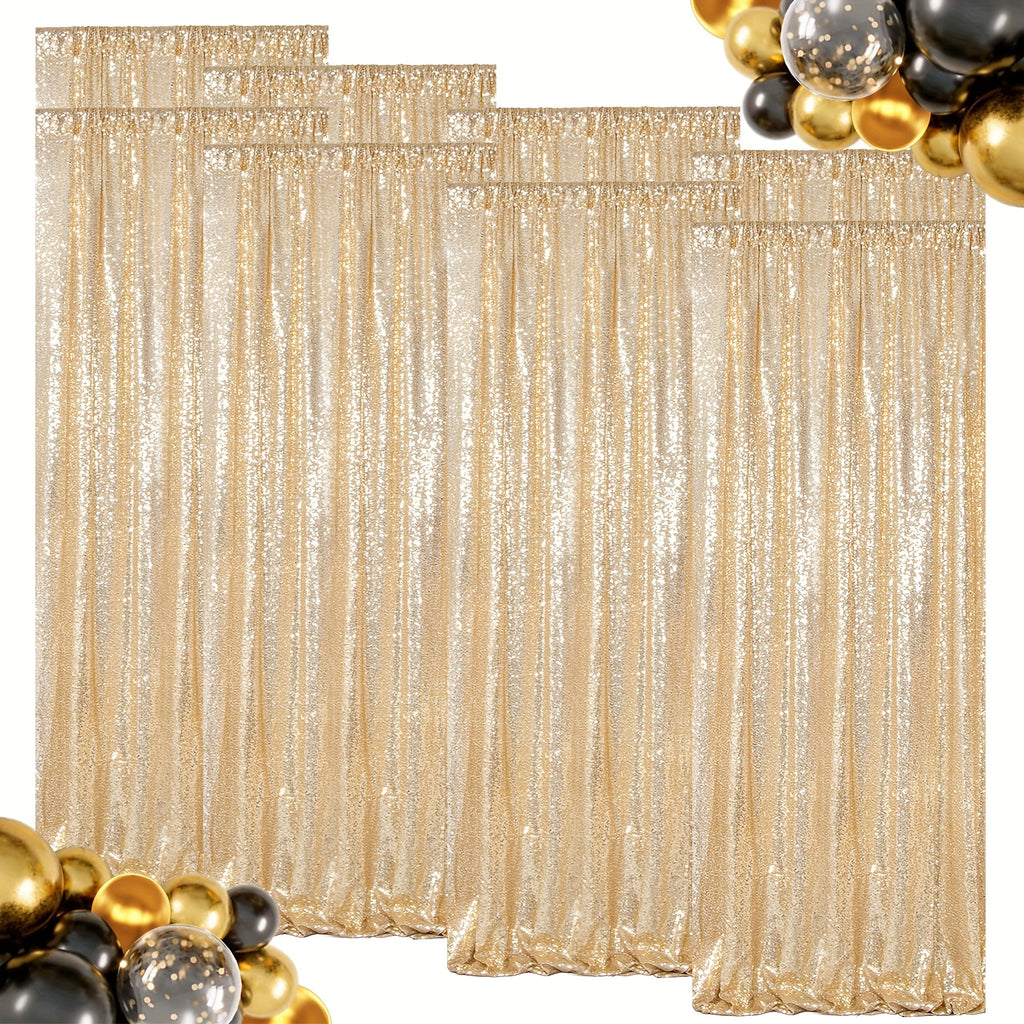 Sequin Backdrop Curtains – Glitter Party & Wedding Background Panels, 2ft×8ft per Panel, 4/6/8 Panel Sets, 29 Colors for Birthday, Stage, Bridal & Event Decor