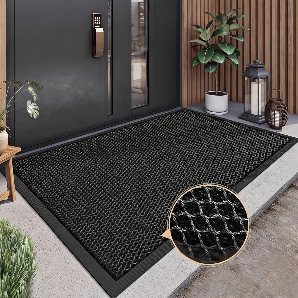Heavy-Duty All-Weather Scraper Door Mat Non-Slip – Mud & Dirt Scraping Entrance Rug for Entryway, Patio, Garage & High-Traffic Areas, 3 Sizes, Deep Grey & Black