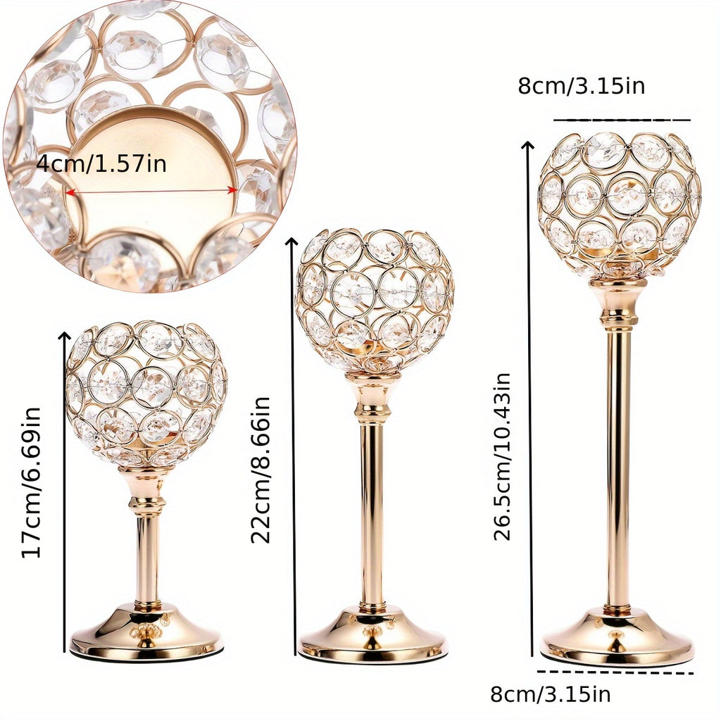 Crystal Candelabra Centerpiece Set of 6 – Elegant Wedding Table Decoration, Candlelit Dinner Photo Props, Birthday Anniversary Party Decor for Home Hotel Banquet (Candles Not Included)