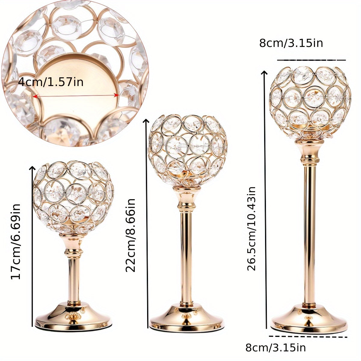 Crystal Candelabra Centerpiece Set of 6 – Elegant Wedding Table Decoration, Candlelit Dinner Photo Props, Birthday Anniversary Party Decor for Home Hotel Banquet (Candles Not Included)