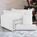 5-Piece Comforter Set – Reversible Quilted Down Alternative Bedding Set with Pillow Shams, Bed Skirt & Cushion | All Season | Twin, Queen, King