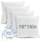 4-Pack 18x18 Pillow Inserts Waterproof Square Stuffer Pillow Form Hug Pillow Core for Living Room Bedroom Patio Sofa Indoor Outdoor