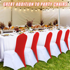 Spandex Chair Cap Covers, Set of 20 – Stretch Chair Hood Sash Hat Bands for Wedding, Banquet & Party (Red)