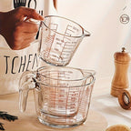 Glass Measuring Cup Set - Borosilicate Tempered Glass, 4-Piece or 9-Piece with 100ml Espresso Cups, Essential Kitchen Measuring Tools