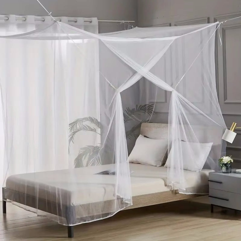 4-Corner Bed Canopy Mosquito Net – Bedroom & Camping | M / L / XL / 2XL