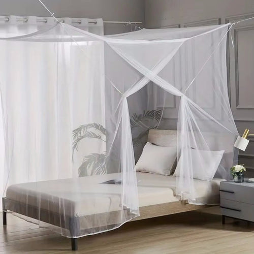 4-Corner Bed Canopy Mosquito Net – Bedroom & Camping | M / L / XL / 2XL