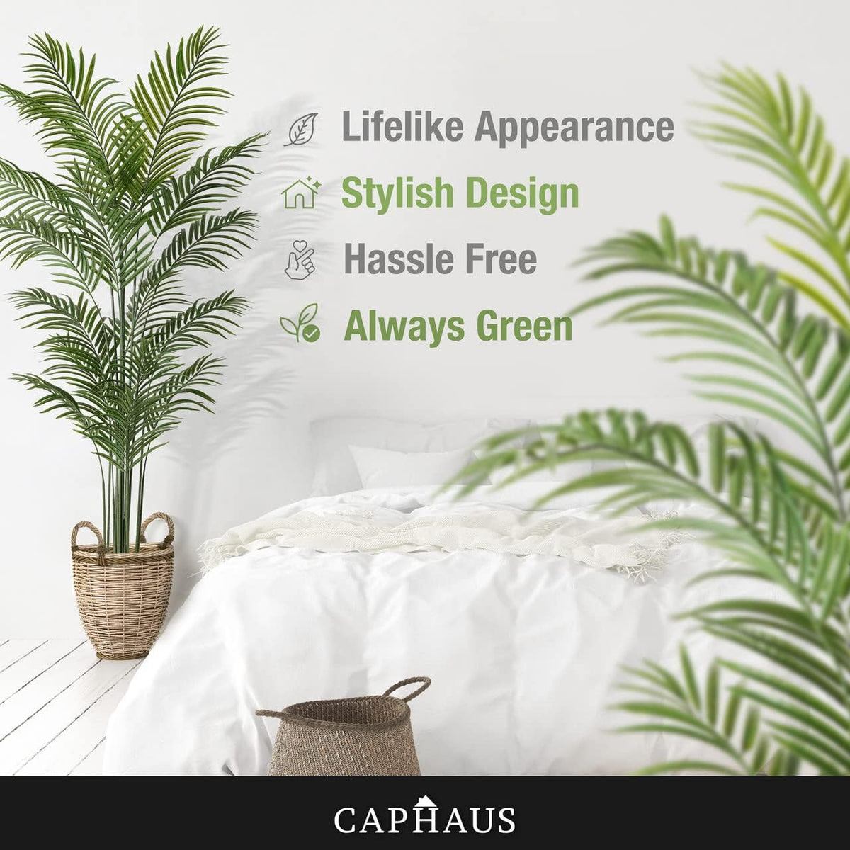Artificial Palm Tree 5 6 7 Feet Lifelike Faux Potted Plant with Moss Indoor Home Office Living Room Decor Housewarming Gift