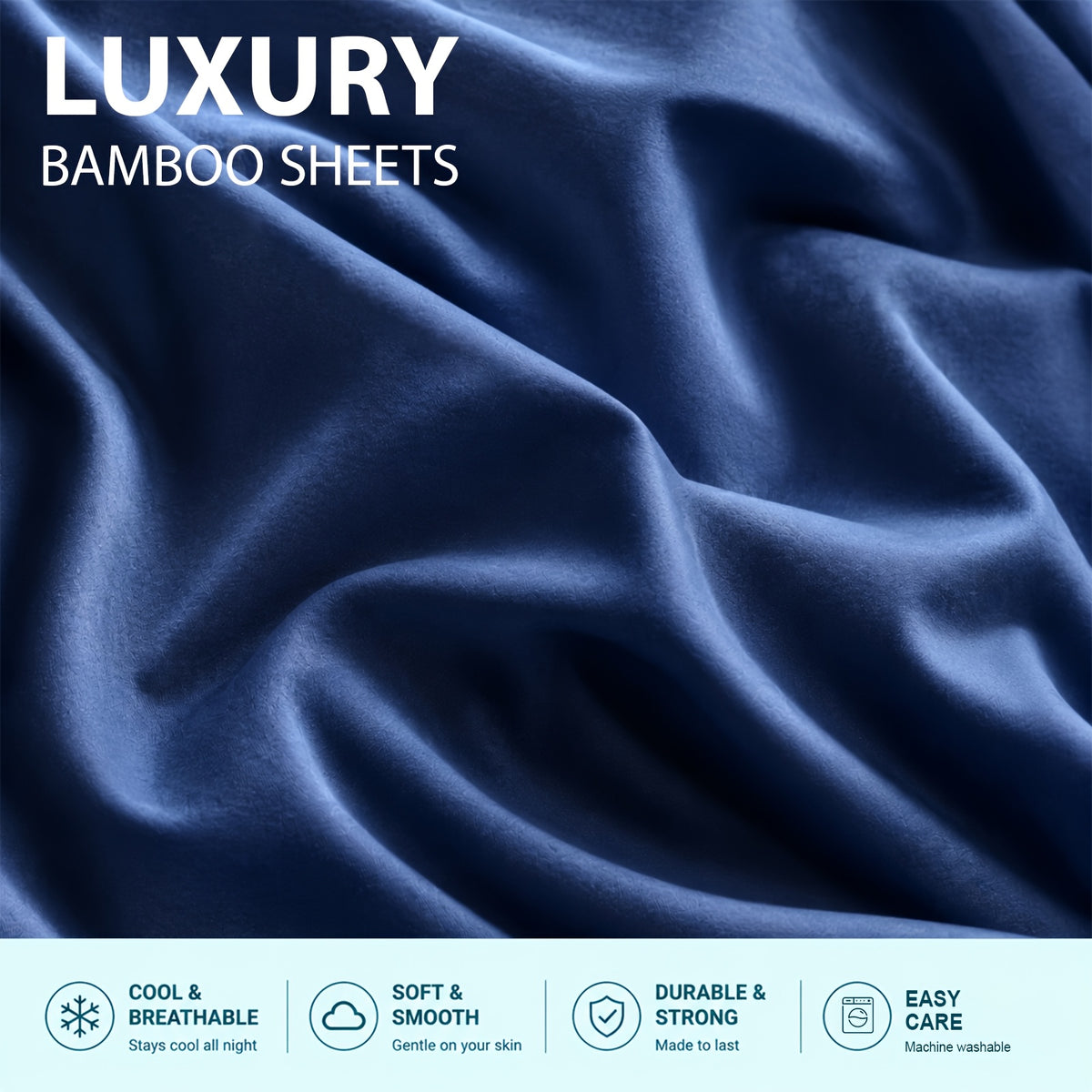 Cooling Bamboo Bed Sheet Set 3 4 Piece 3000TC - Extra Deep Pocket 20 Inch Soft Hotel Quality Wrinkle Resistant Twin Full Queen King Hot Sleepers