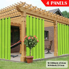 Outdoor Curtain Panels for Patio Gazebo Porch – Weather-Resistant, Light-Filtering Sun Block Privacy Drapes, 4 Panels, Multiple Sizes & Colors