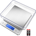 Digital Kitchen Scale 3000g 0.1g Accuracy - Pocket Food Scale with 6 Measurement Modes LCD Display and Tare Function - Compact Nutrition Scale for Cooking Baking Coffee and Meal Prep