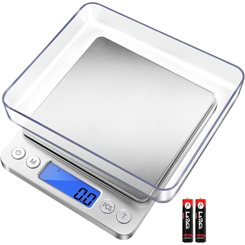 Digital Kitchen Scale 3000g 0.1g Accuracy - Pocket Food Scale with 6 Measurement Modes LCD Display and Tare Function - Compact Nutrition Scale for Cooking Baking Coffee and Meal Prep