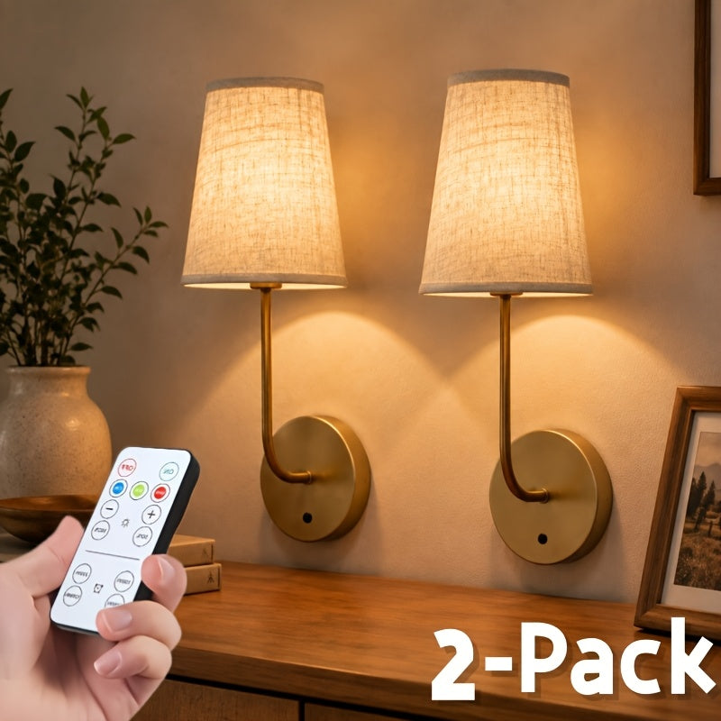 Touch Dimmable LED Wall Sconce with Remote USB Battery Backup 3 Color Temperatures Timer for Bedroom Living Room Hallway Low Voltage
