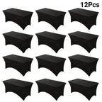 Spandex Fitted 6FT Tablecloth for Rectangular Tables – Wrinkle-Resistant Elastic Table Cover for Parties, Weddings, Trade Shows & Events – 2/4/8/12-Pack in Black, White & Light Yellow