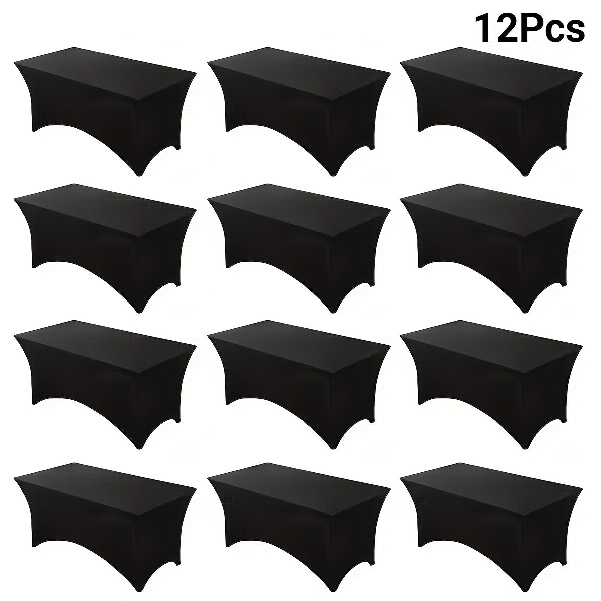 Spandex Fitted 6FT Tablecloth for Rectangular Tables – Wrinkle-Resistant Elastic Table Cover for Parties, Weddings, Trade Shows & Events – 2/4/8/12-Pack in Black, White & Light Yellow