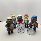 Resin Animal Figurines Set of 5 Cute Otter Mouse Handmade Mini Statues Fantasy Art Dolls Home Decor Shelf Desk Decoration Festival Gift