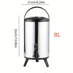 Stainless Steel Insulated Beverage Dispenser with Spigot – Food-Grade 304 Hot & Cold Drink Bucket for Tea, Coffee, Juice & Water, Party Serving Container (6L or 2.11gal)