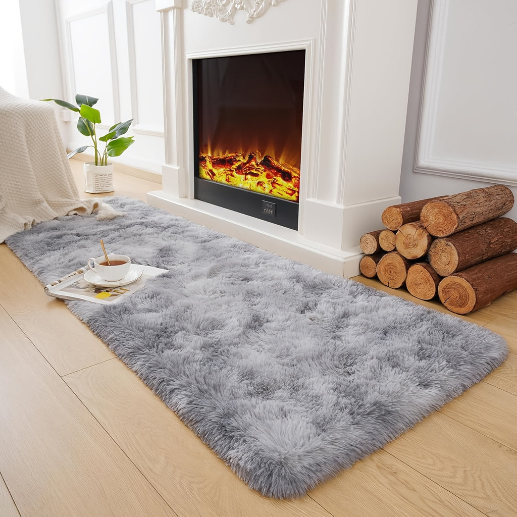 Tie-Dye Fluffy Area Rug – Ultra-Soft Thickened Plush Indoor Mat for Living Room, Bedroom & Office, 9 Colors 6 Sizes, Boho Machine-Woven Floor Carpet