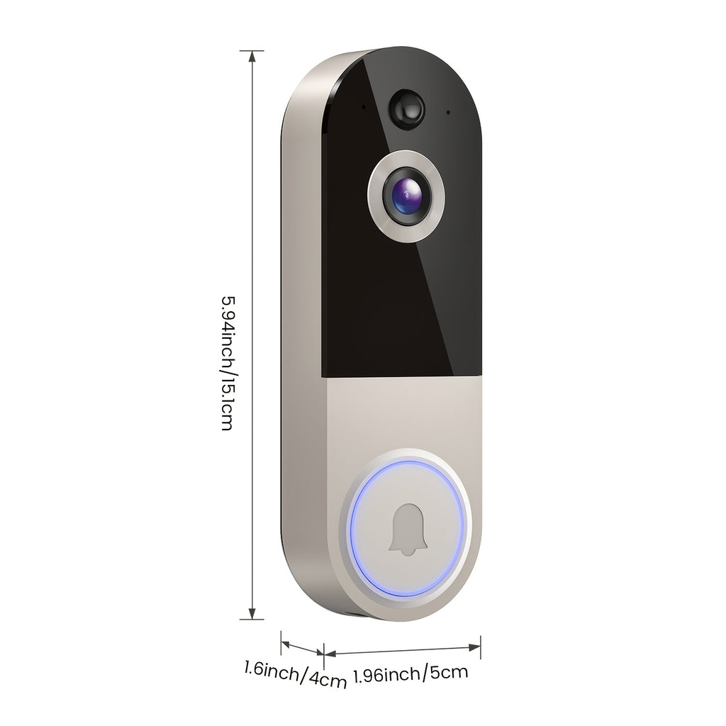 1440P Smart Video Doorbell Camera Wireless WiFi Night Vision AI Snapshot Two-Way Intercom Rechargeable Battery Local Storage Home Security