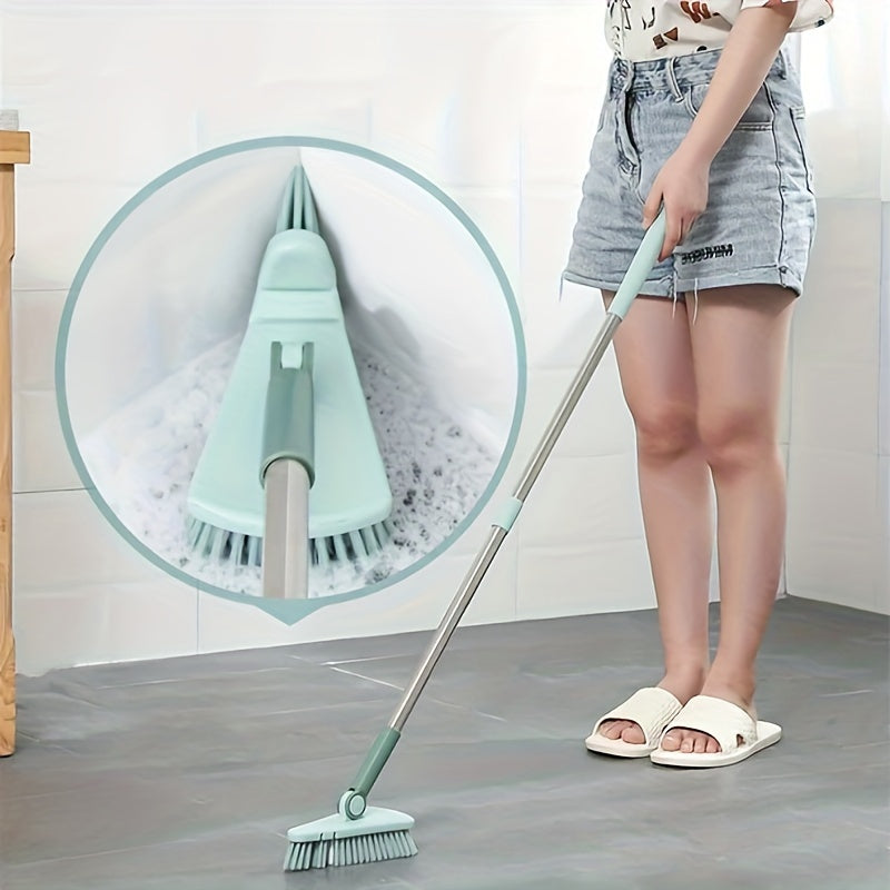 Long Handle Floor Scrub Brush 37.4 Inch – Detachable Stiff Bristle Shower Scrubber for Bathroom, Tile, Tub, Kitchen & Balcony | Heavy-Duty Wall & Floor Cleaning Brush