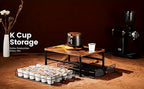 2-Tier K-Cup Coffee Pod Holder Stand | 48 Capsule Wood & Iron Coffee Station Organizer Space Saving Rack