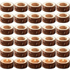 Wood Candlesticks 30pcs Natural Wood Grain Rustic Country Style for Wedding Birthday Party Anniversary Table Centerpiece Family Home Decoration