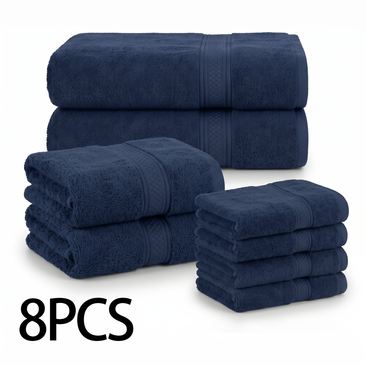 Bath Towel Set 8 or 16 Pcs – Soft Absorbent Quick-Dry Thick Towels with Bath Towels, Hand Towels & Washcloths for Family Hotel Travel, 10 Color Options