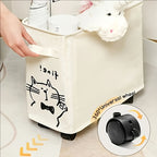 Under-Desk Rolling Storage Cart with Wheels Removable Storage Frame Space Saving Office Organizer for Kitchen Dorm Apartment Black White