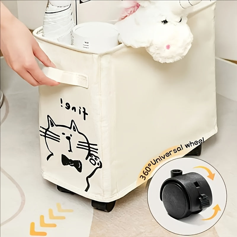 Under-Desk Rolling Storage Cart with Wheels Removable Storage Frame Space Saving Office Organizer for Kitchen Dorm Apartment Black White
