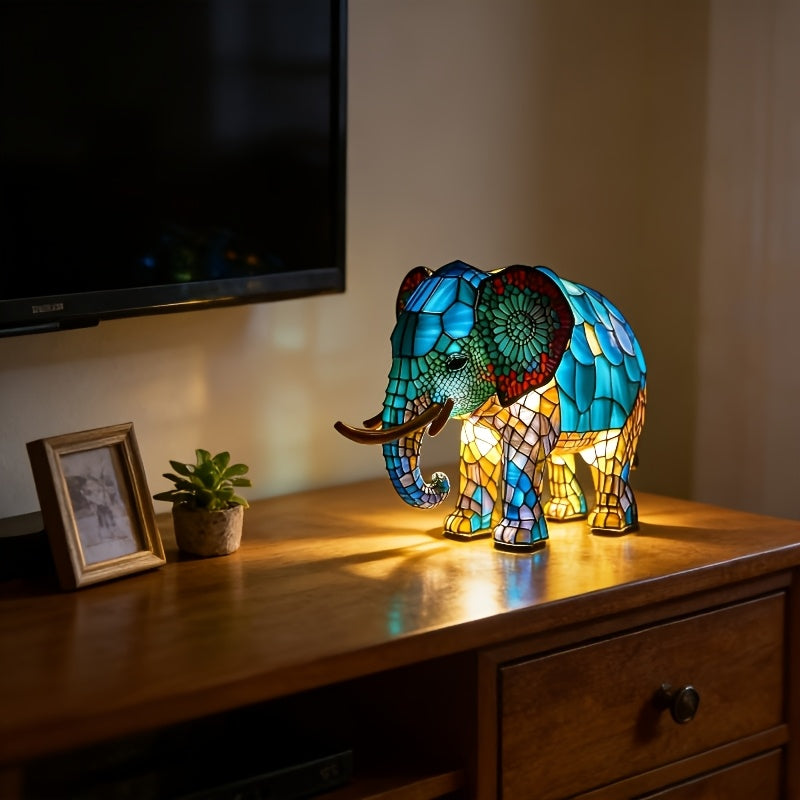 3D Elephant Night Light Retro Bohemian Animal Lamp, USB Powered Desk & Bedside Light – Home Decor Gift for Elephant Lovers