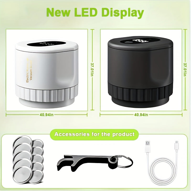 Electric Vacuum Mason Jar Sealing Kit with Lids for Wide Mouth & Regular Mouth Jars Food Preservation Vacuum Sealer