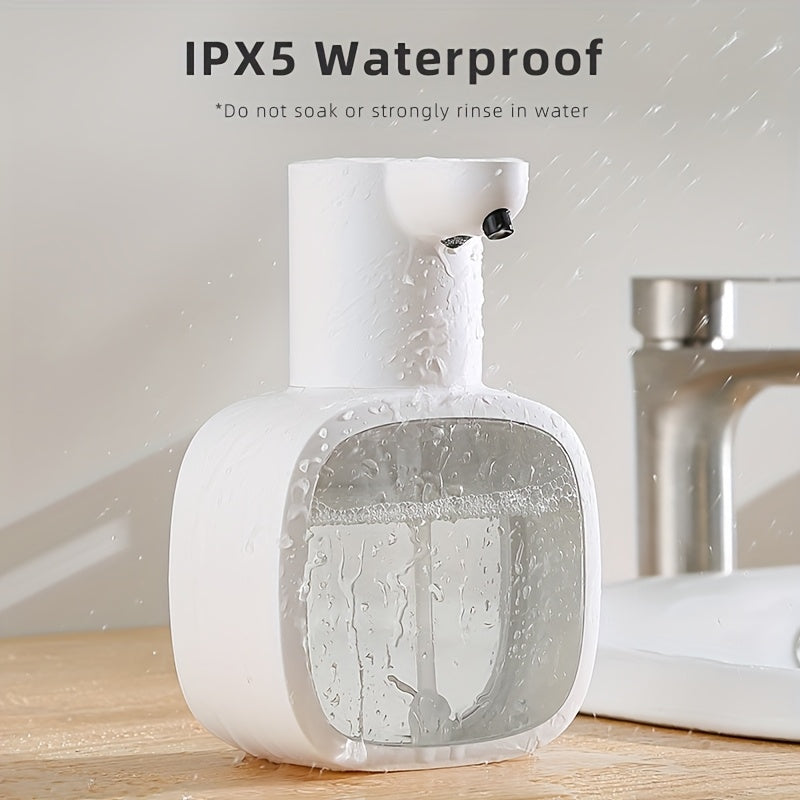 Automatic Foam Soap Dispenser Touchless USB Rechargeable - Wall-Mountable Hands-Free Soap Pump with Adjustable Foam Output for Bathroom, Kitchen & Pet Bathing, Works with Liquid Soap, Body Wash & Dish Detergent - White & Black