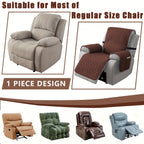 Chenille Knit Recliner Chair Cover 1pc – Non-Slip Sofa Slipcover with Elastic Straps & Drawstring for Large Recliners, Washable Pet Furniture Protector for Dogs Cats, Home Decor