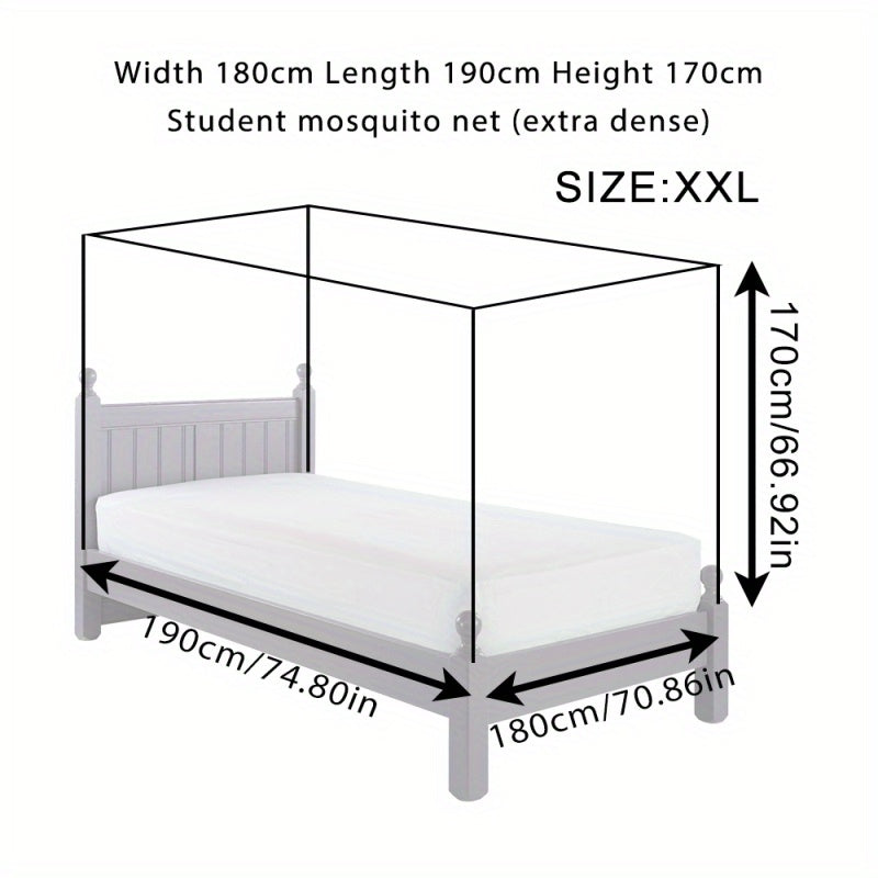 4-Corner Bed Canopy Mosquito Net – Bedroom & Camping | M / L / XL / 2XL